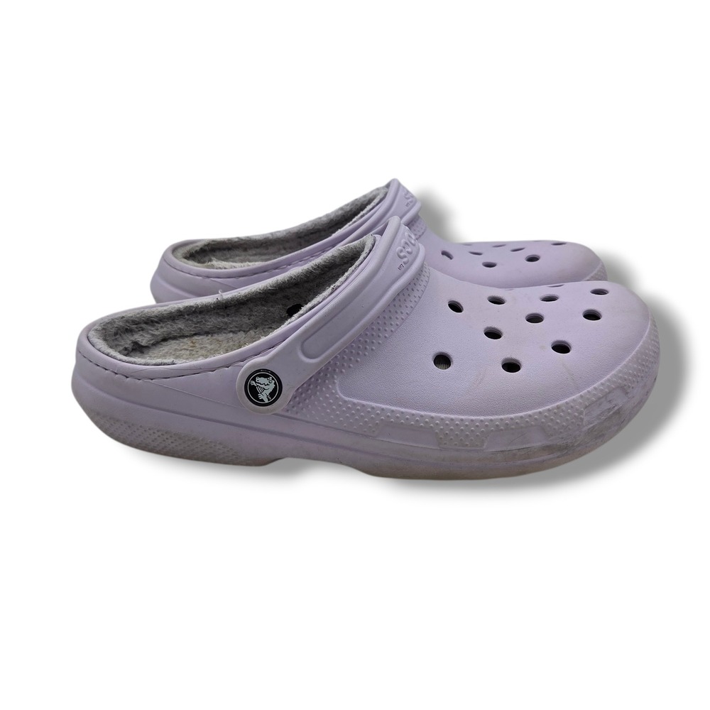 Crocs Classic Lined Clog Womens 11 Purple Slip On Faux‎ Fur